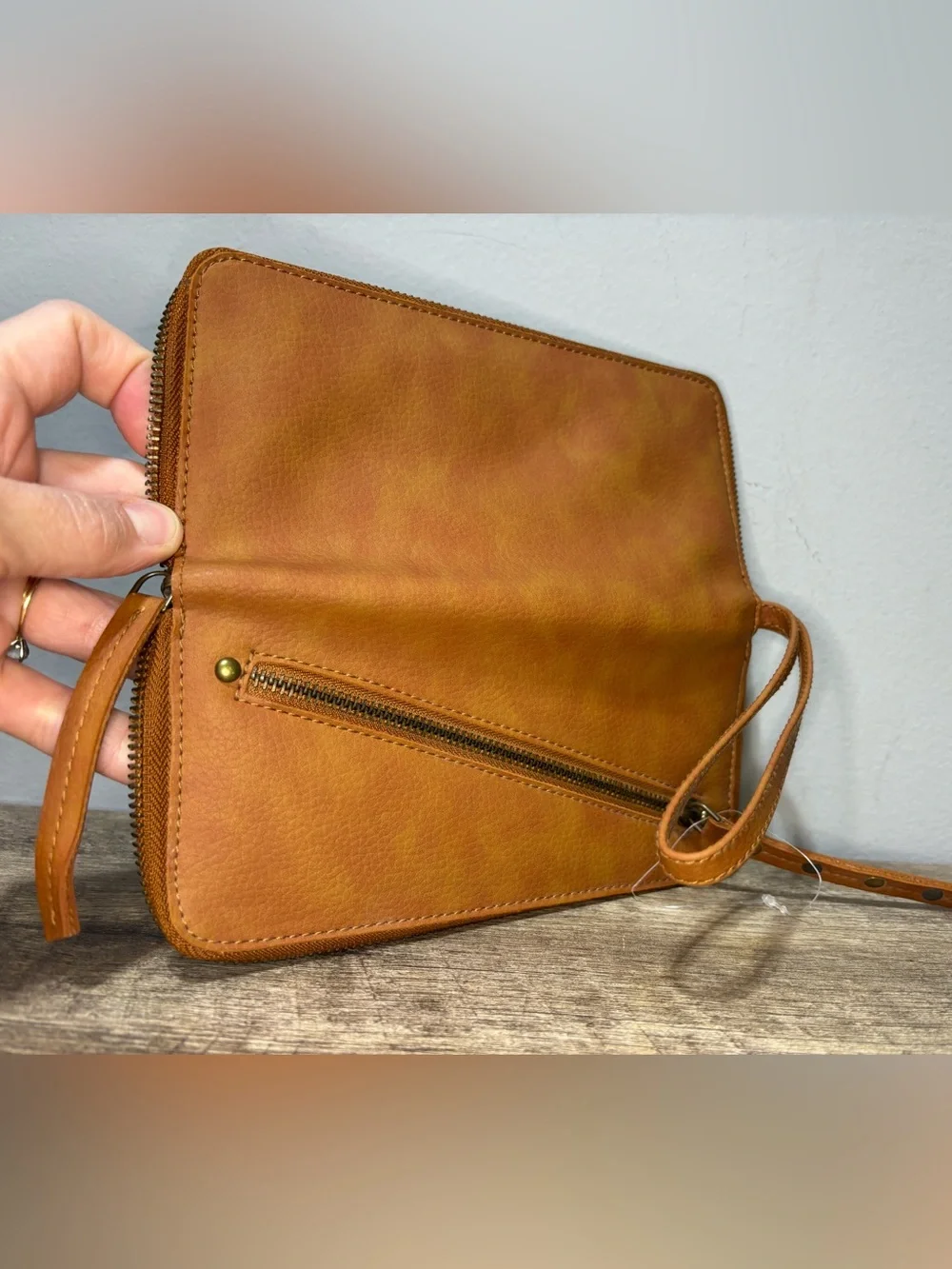 Free People Distressed Vegan Leather Wallet - Picture 4 of 12